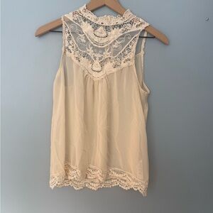 Forever 21 Cream Lace Tank Top
